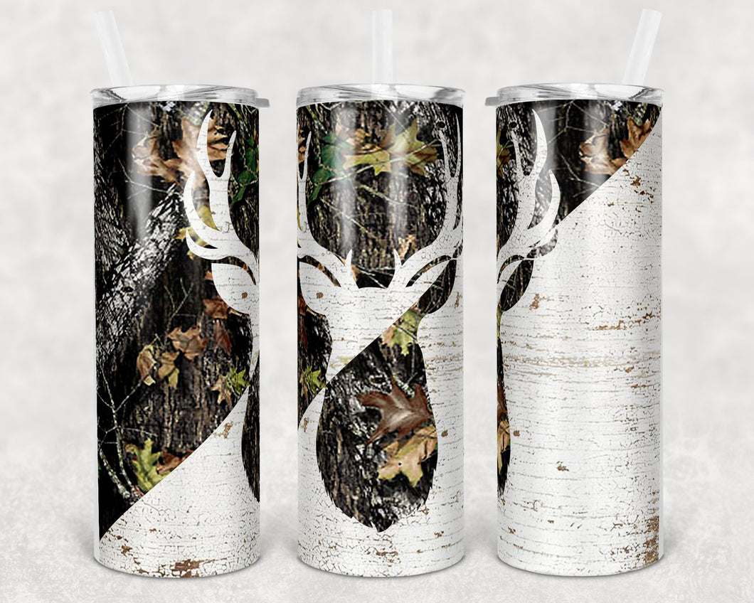 Camo and Wood Sublimation tumbler