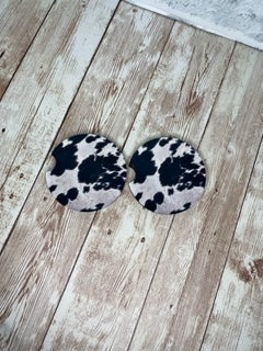 Cow Print Car Coasters