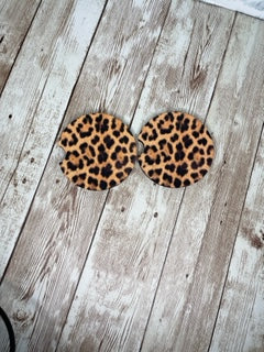 Leopard Print Car Coasters